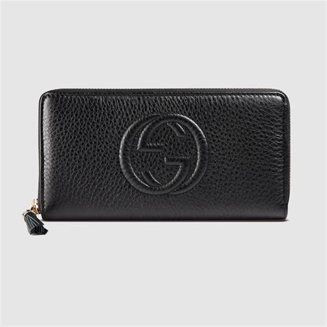 gucci long wallet black leather|women Gucci wallet black leather.